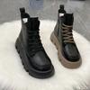 Осенне-зимние ретро универсальные короткие ботинки на толстой подошве маленькие короткие ботинки женские элегантные новые туфли в британском стиле с вулканизированной подошвой
