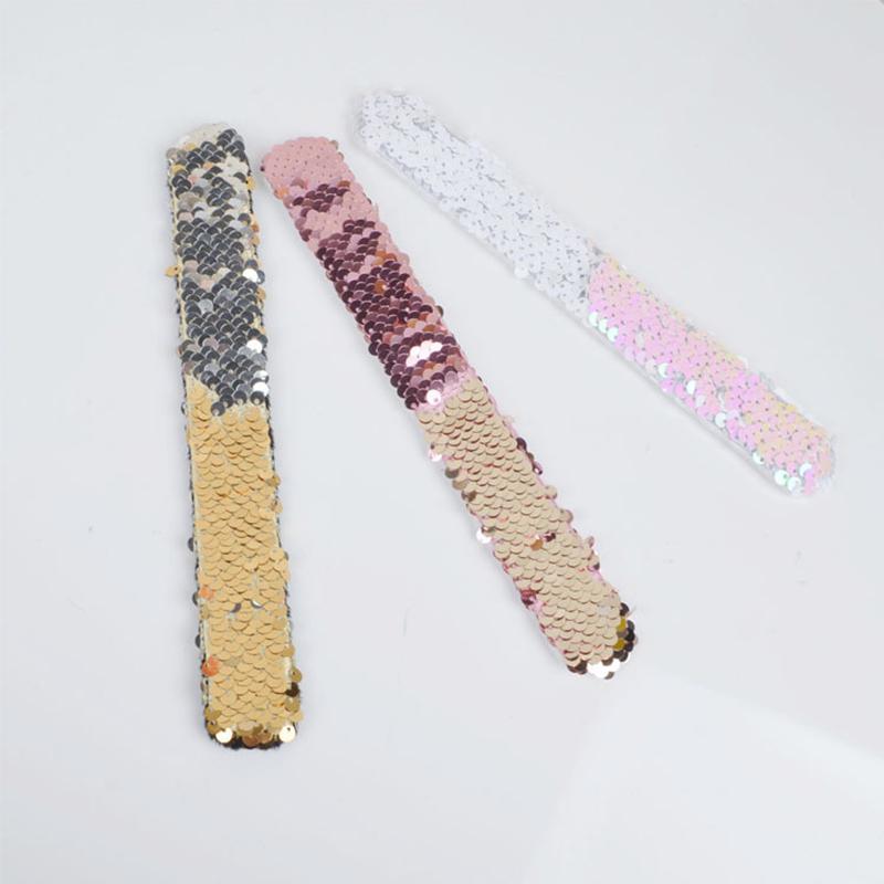 Рождественские украшения с блестками для детей, двойные цвета, ювелирные изделия, браслет с русалкой, фестивальный подарок, хлопковое кольцо, 1 шт.