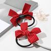 2pcs/set Fashion Wave Point Red Bowknot Double Horsetail Head Rope Headwear Hair Rope