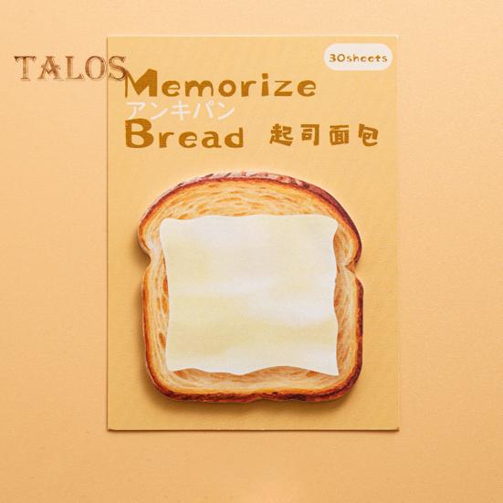 Наклейки для заметок в форме хлеба, 30 листов, дизайн буханки, бумага премиум-класса, клейкие заметки, гладкие блокноты для письма