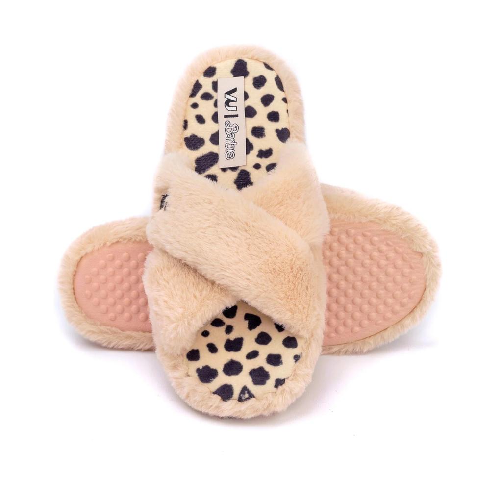 barbie Женские/женские пушистые тапочки-перекрестки