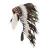 Indian Feather Headdress Hat Headband for Roles Play Burlesque Fancy Dress Party