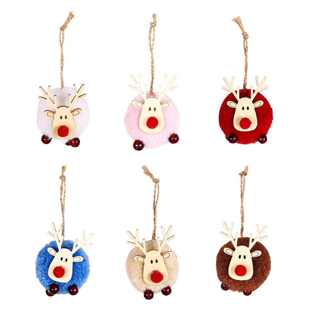Comfortable Felt Deer Pendant Christmas Decorations Creative Elk Lamb Ball Christmas Tree Hanging Pendant Gift