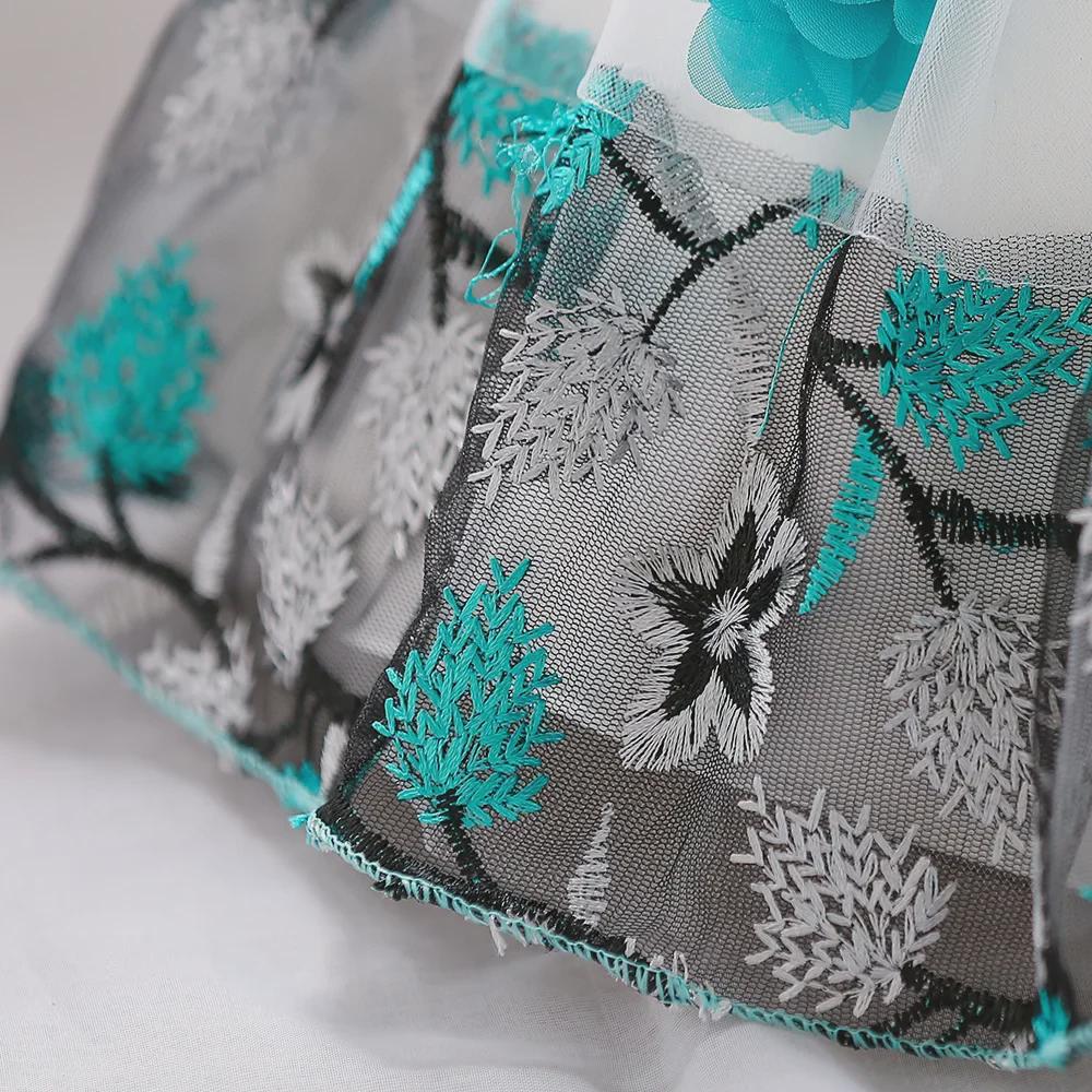 Новое детское вышитое платье принцессы: Юбка для свадебного платья с разноцветными цветами для девочек