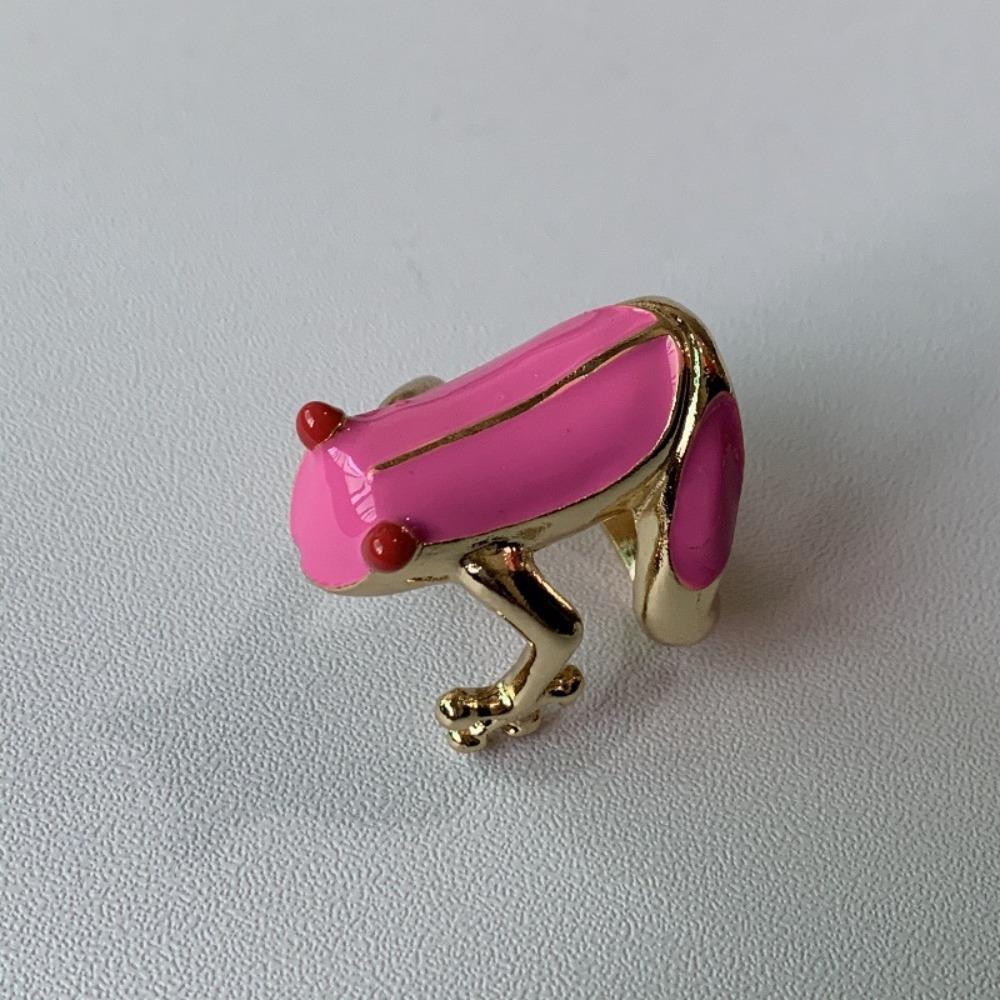 Korean Style Frog Drip Oil Ring Geometric Enamel Ring Creative Painting Ring Gift