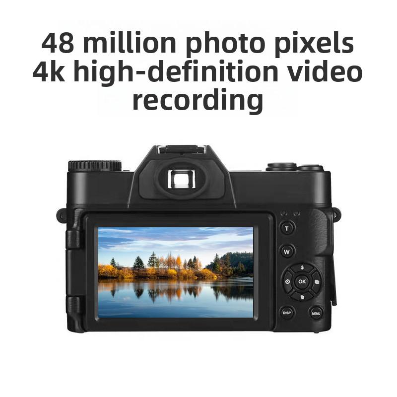 Новая 4K Ultra HD 75 МП Цифровая Беззеркальная Камера и Видеокамера в Ретро Зеркальном DSLR Стиле, Широкоугольный Объектив, Фильтры для Новичков