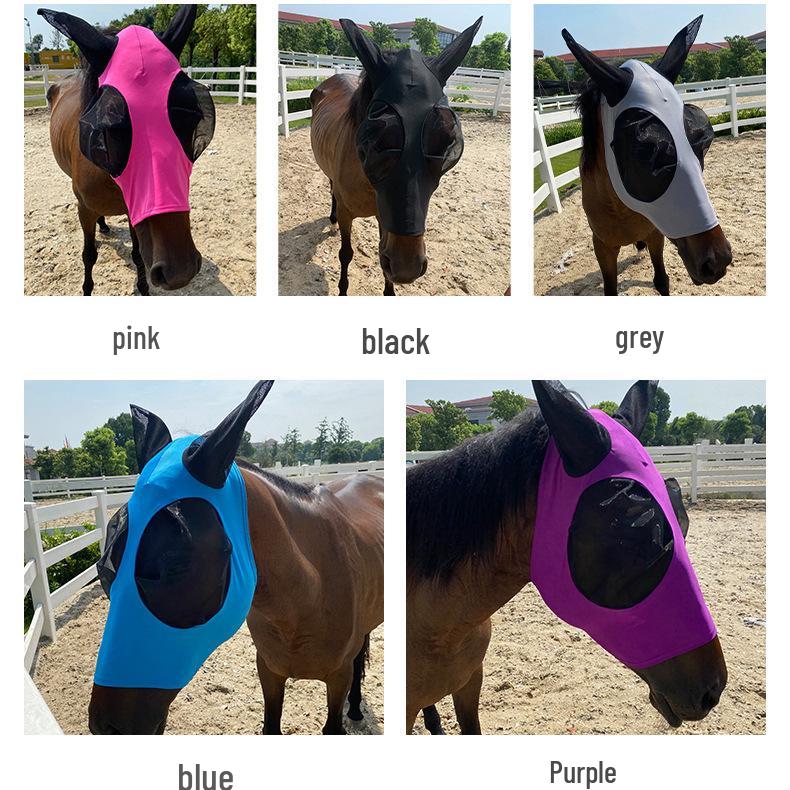 Breathable Horse Face Mask: Mosquito & Fly Proof Equestrian Accessory In Stock