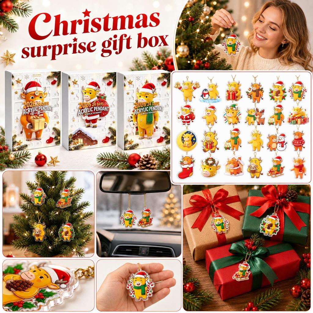 Christmas 2D Pendant Advent Calendar - Festive Hanging Ornaments for Holiday Tree Decor