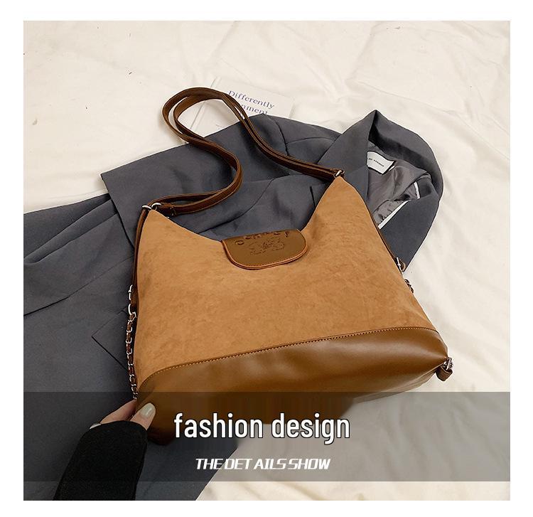 Винтажная замшевая сумка-тоут через плечо – Универсальная, вместительная сумка на плечо