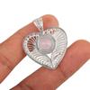 Rose Chalcedony Gemstone 925 Sterling Silver Jewelry Handmade Heart Pendant1.4" CP-15-16