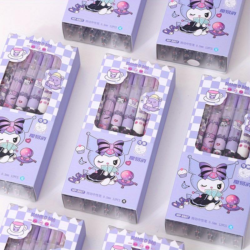 Sanrio 12 шт. 0,5 мм Куроми Милый Эльф горячих стираемых нажимных ручек мультяшная форма нейтральная ручка ST головка пишет плавно синий