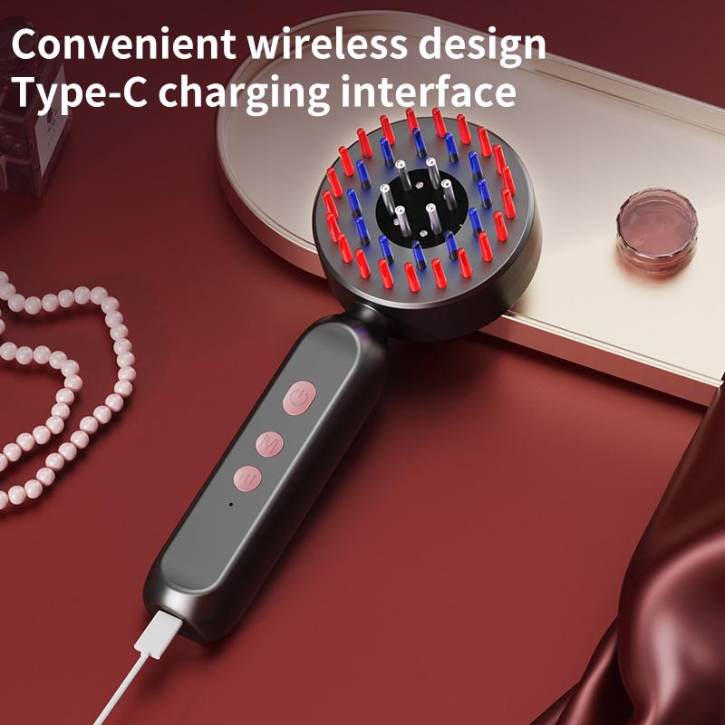 Scalp Essential Oil Massage Comb Electric Red and Blue Hair Care Hair Tonic Scalp Applicator ball hair Comb Hair Massager