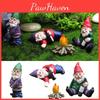 Miniature Naughty 4pcs Gnome Statue Dwarf Garden Funny Ornament Decor Figurine