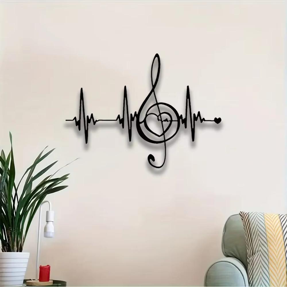 1 шт. Настенный декор в виде заметок и электрических волн - Изделия из металла. Декор на свадьбу и День святого Валентина. Музыкальная вечеринка. Железное искусство.