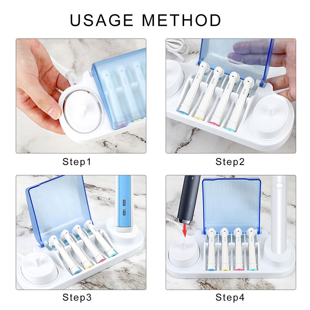 Подставка для электрической зубной щетки с синей крышкой, держатель для электрической зубной щетки для дома и путешествий, принадлежности для ванной комнаты