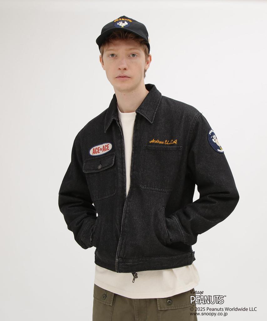 AVIREX WORK JACKET PEANUTS men's M 010 black 783-5252041