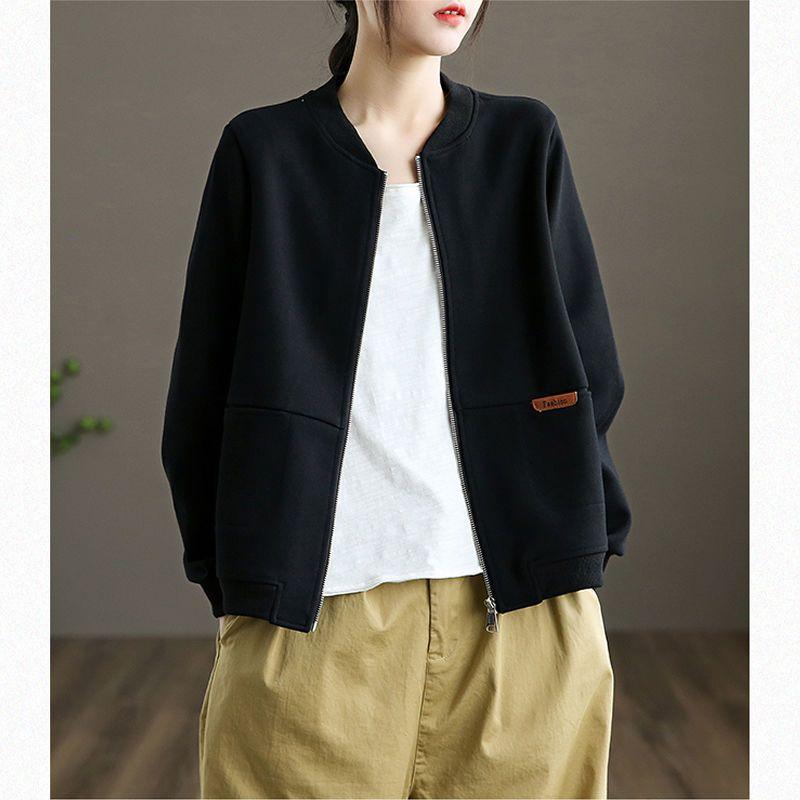 Sports Casual Baseball Jacket Loose Fit Outerwear for Women