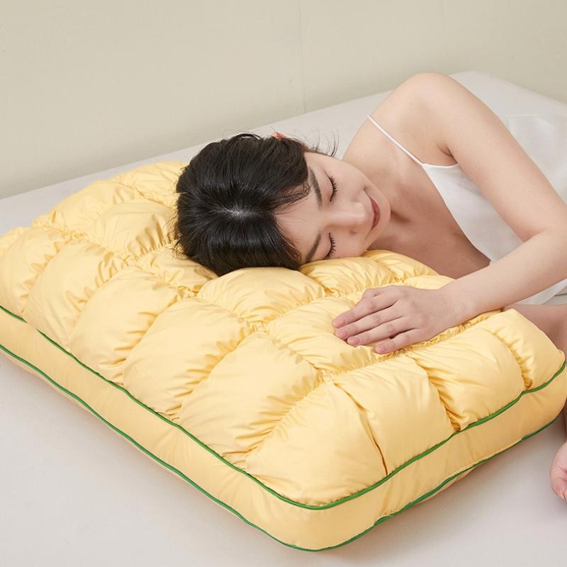 Желтая подушка в виде ананаса для защиты шеи и помощи во сне, подушка-сердечник, общежитие, подушки для сна, можно стирать, не выцветает, приятная к коже, удобная