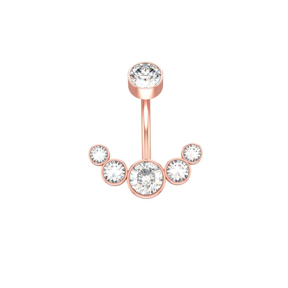 Party Bar 316L Surgical Steel Gifts Women Body Jewelry Belly Button Ring Crystal Curved Navel Ring