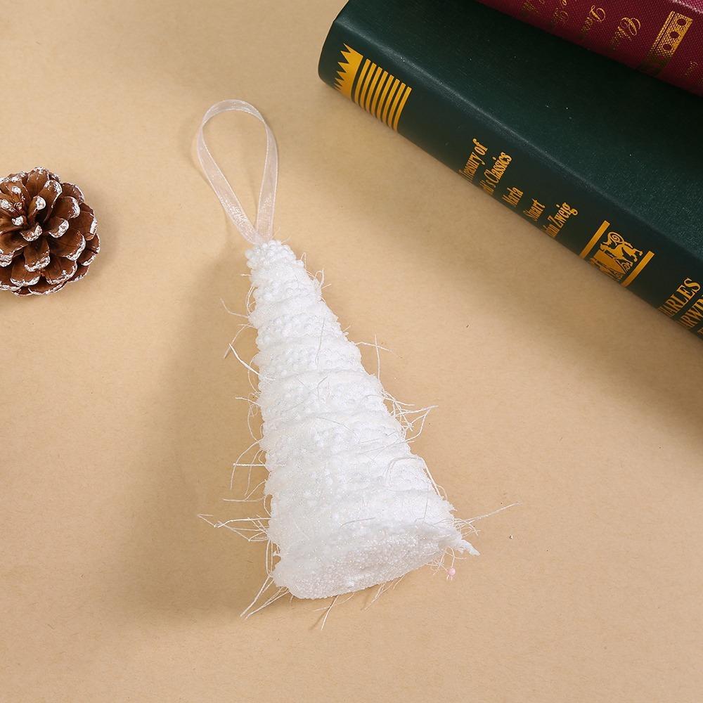 Flocking Xmas Tree Decor DIY Ice Cream Pendant Creative Candy Cane Ornament Home Decor