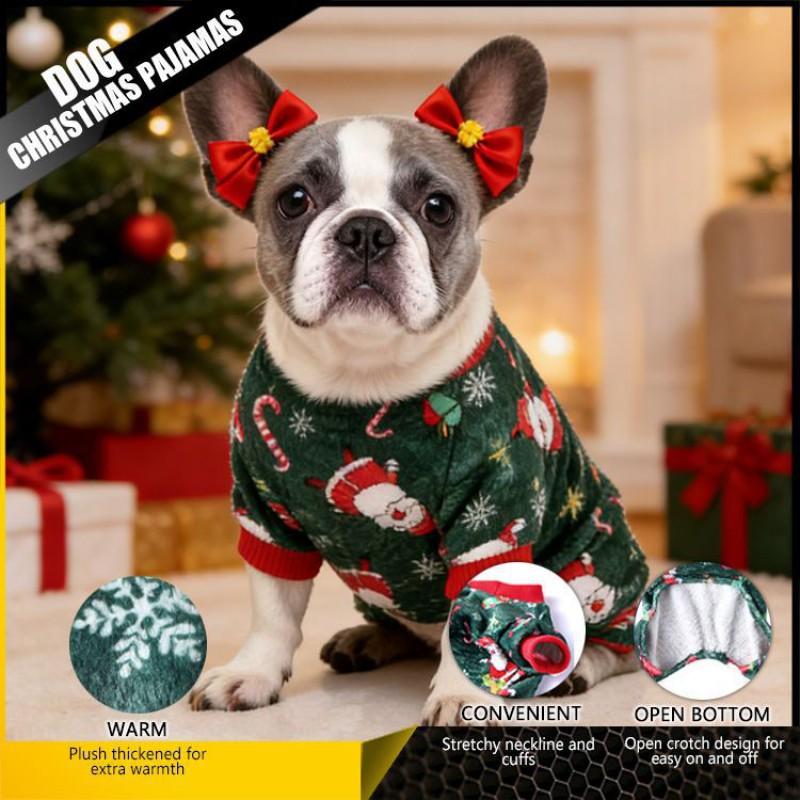 Plush Stretch Dog Pajamas Small Pet Christmas Halloween Costume Puppies S-XL