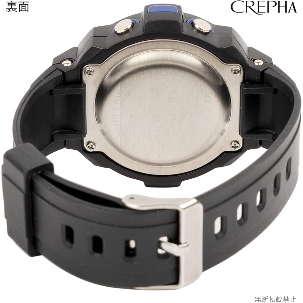 Crepha T-Sports Цифровые часы Многофункциональные 5 АТМ Водонепроницаемые Секундомер Большой экран Синие Спортивные мужские