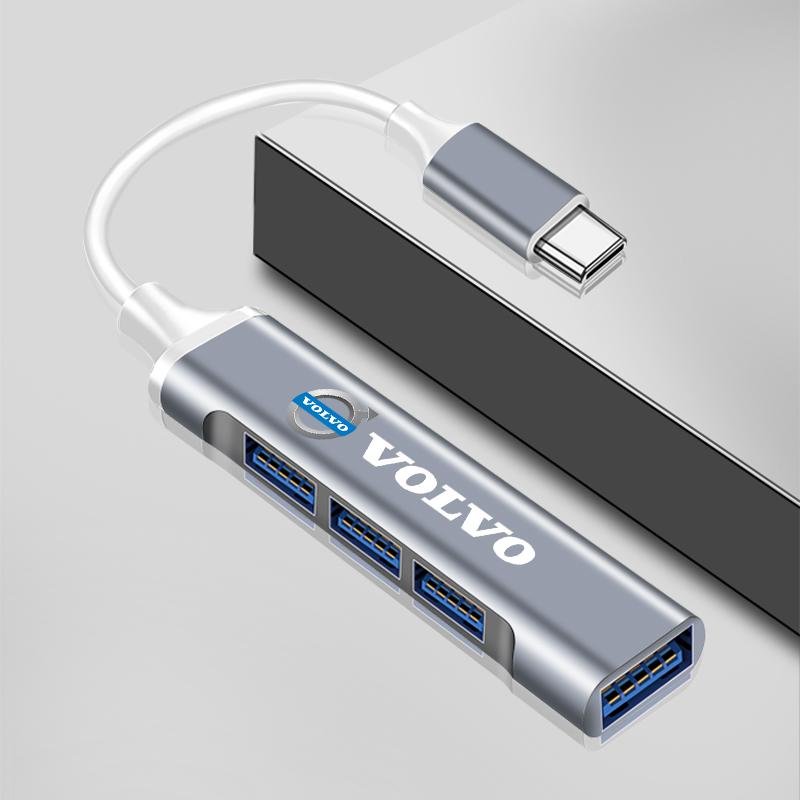USB HUB 3.0 4 Port Multi Splitter Adapter OTG USB For Volvo AWD V60 V40 XC90 S60 XC60 S90 V90 CX70 XC40 C40 C70 EX90 Rdesign