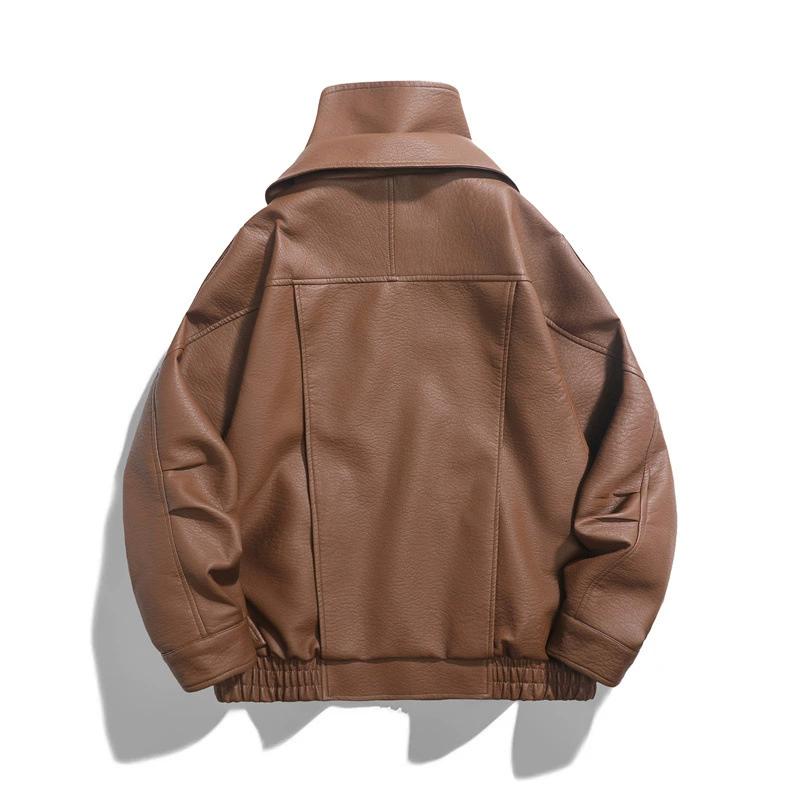 Летная куртка мужская весенне-осенняя верхняя кожаная куртка рабочая повседневная многосумочная кожаная куртка