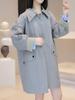 Женский тренч средней длины в корейском стиле на осень 2025 года - модная повседневная куртка для работы