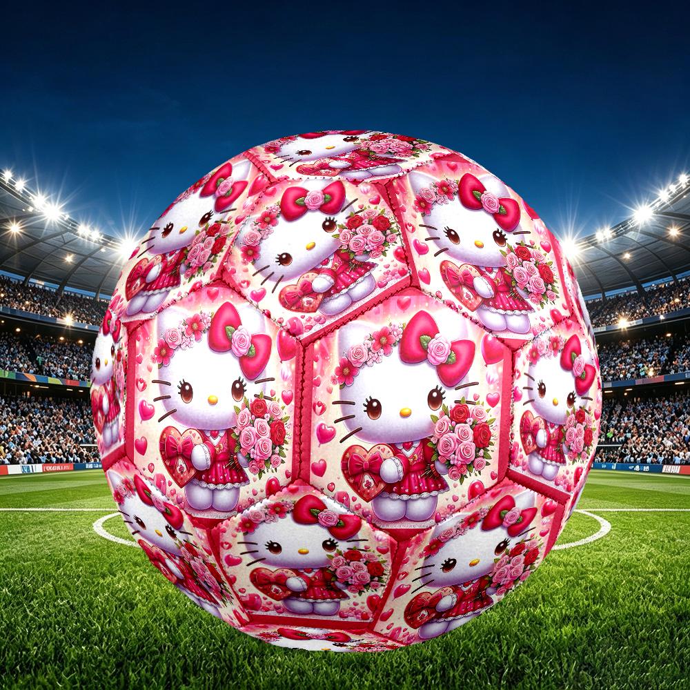 1pc Size 5 Hello Kitty Design Soccer Ball - Anti-slip Football for Outdoor Sports Activities, Durable Ball for Game Play