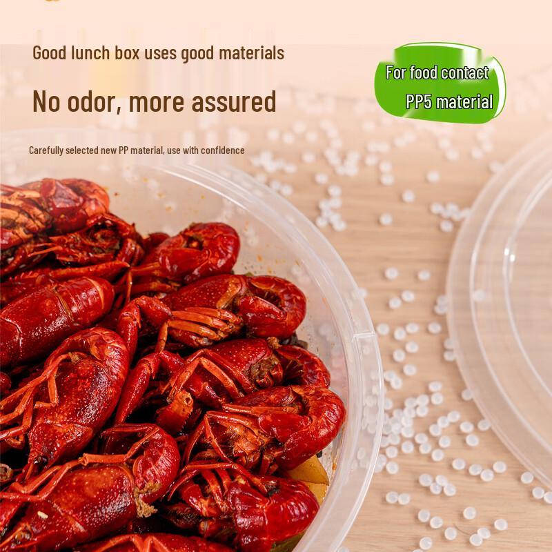 Temeiju Disposable Round Plastic Meal Boxes with Lids