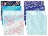 Kawasumi Washi Special Selection Blue Chiyogami Yuzen Washi 8 Patterns Hand-Dyed Paper, 15cm,