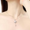 925 Silver Platinum Plated Pearl Key Women's Necklace