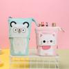 Large Capacity Cute Telescopic Cat School Pencil Case for Girls Boy Pencilcase Canvas Flexible Pen Bag Kawaii Pen Box Stationery