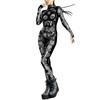 Halloween Costume Clock Gear Digital Printing Steampunk Tights Onesie Woman