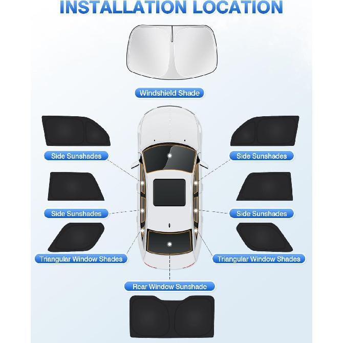 Солнцезащитный козырек на лобовое стекло, подходит для Toyota 4Runner 2010-2023 2024, козырек на боковое заднее окно, комплект козырьков на полное окно, защита конфиденциальности, сохранение автомобиля