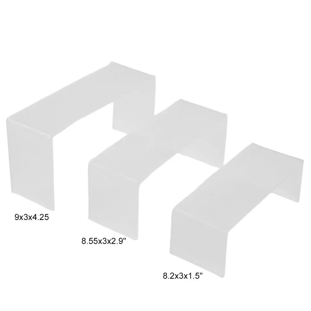 Shelf Display Stand Crafts Display Transparent Trophies 3 Tier 6pcs Awards Collectibles Rectangle Risers Stands