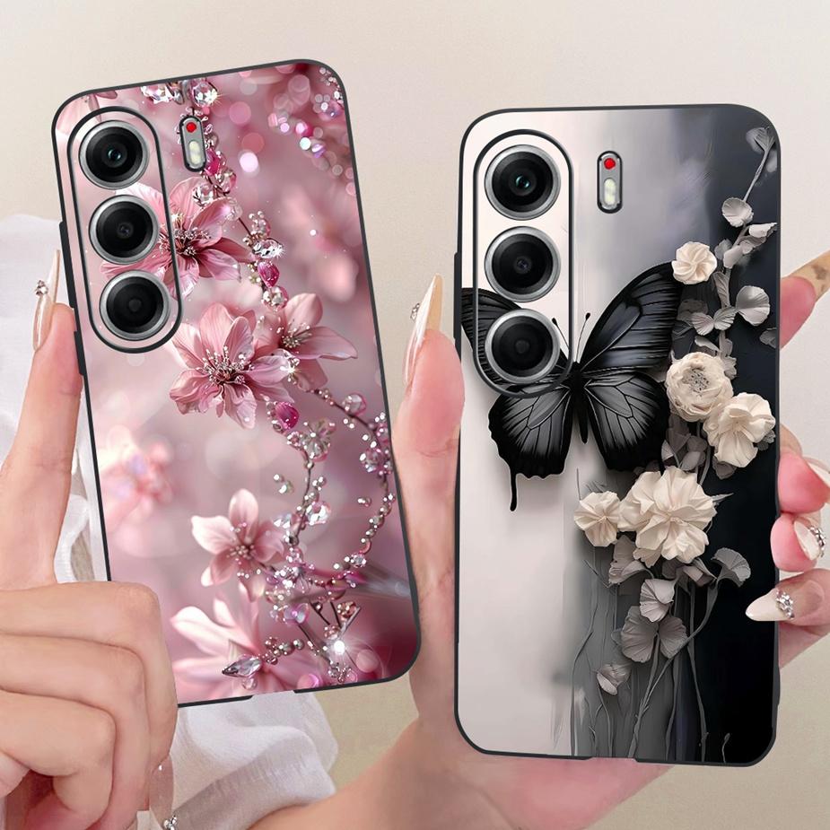 Для Tecno Camon 40 Pro 5G CM7 Чехол Роскошный Чехол с Рисунком Бабочки Мягкий ТПУ Чехол для Телефона Для Tecno Camon 40 Camon40 Pro 4G CM6 Сумки