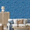 Blue Animal Skin Wallpaper, Blue, Azure and White, 50x1000