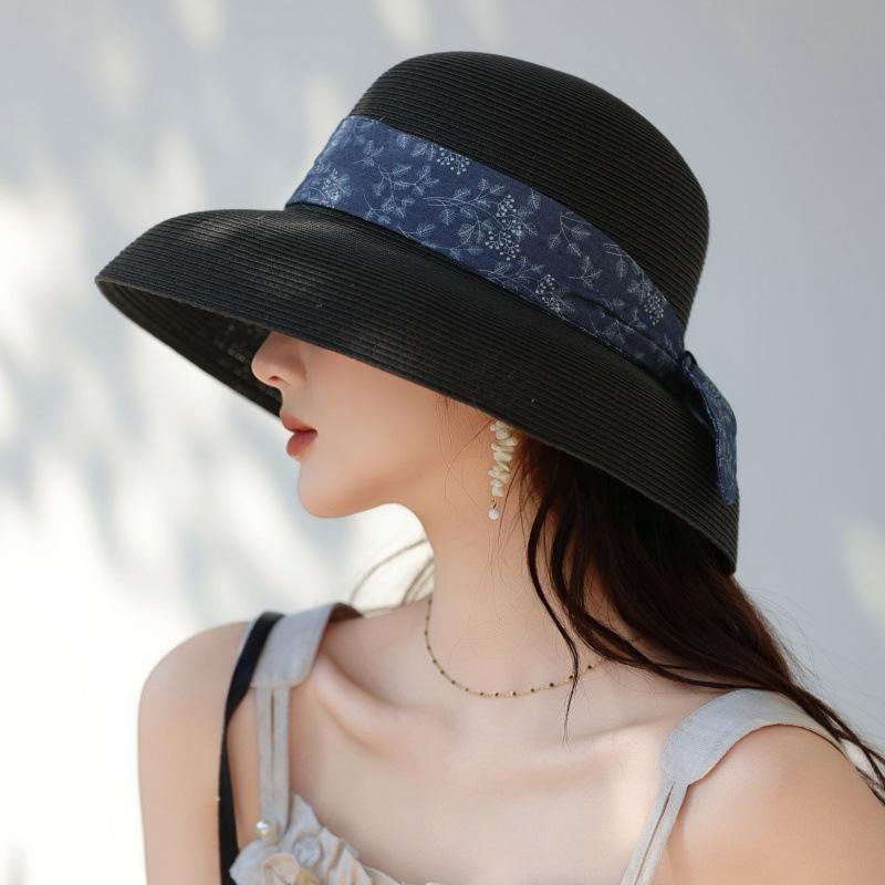 Элегантная соломенная шляпа с большими полями и бантом, женская пляжная панама для отдыха и отпуска