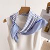 Printed Imitation Silk Scarf Polka Dot Square Scarf High-End Shawl Versatile Neck Small Square Scarf Headscarf New