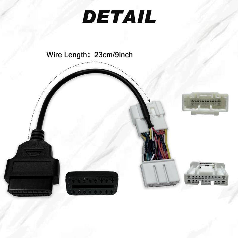 20pin OBD Connector for Tesla Model 3 before January 2019 For X431 OBD2 Diagnostic Adapter Cable 20pin Male/Female to OBD2 16pin