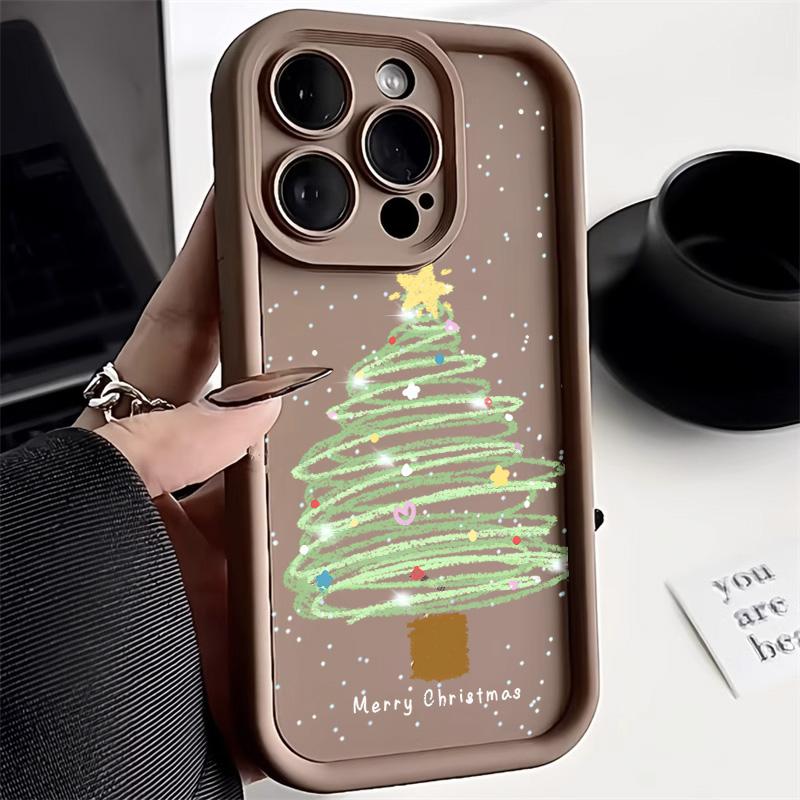Рождественский чехол для iPhone 11 13 12 14 15 16 Pro Max XR XS Samsung A15 A55 A05 Redmi 12 13C OPPO A16 A18 A60 Reno 11 Vivo Y17S Y12 infinix note