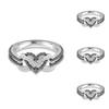 Premium Quality Heart-shaped Ring With Elegant Flower Pattern For Women