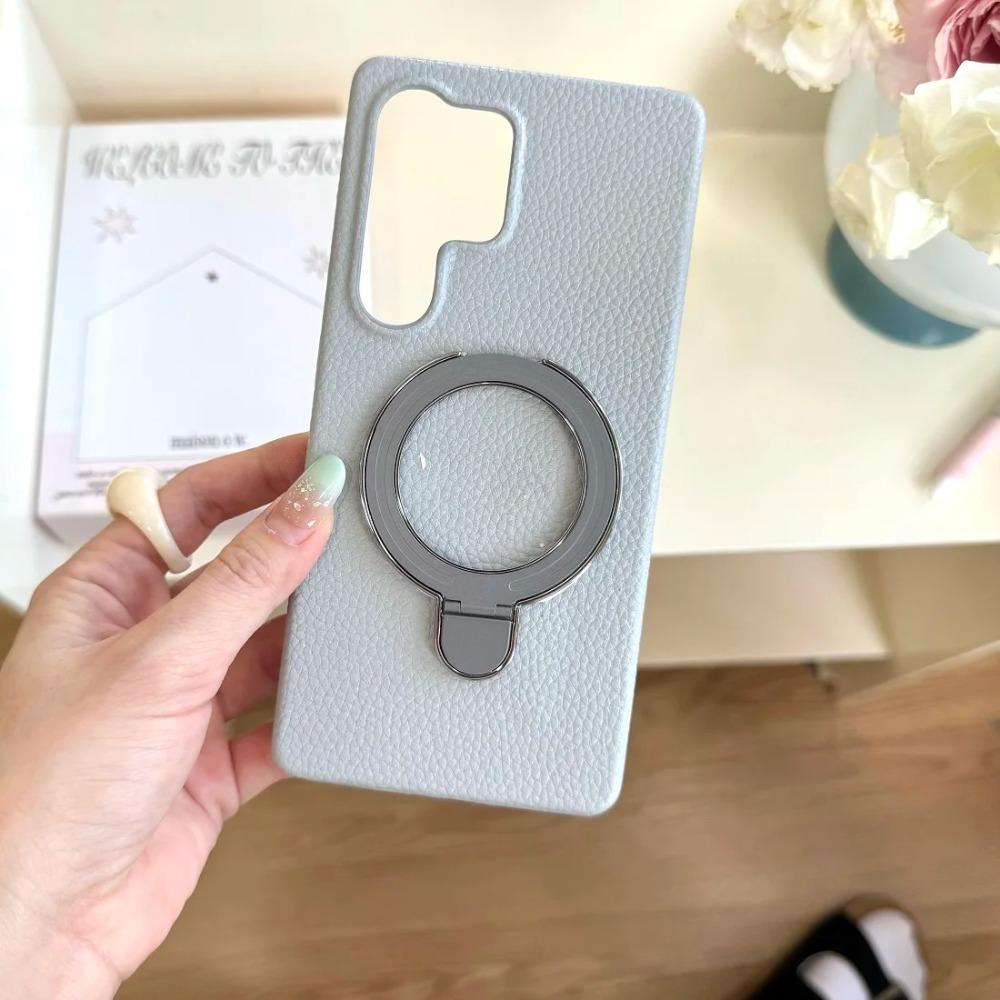 Simple Fashion INS Pure Color Case For Samsung Galaxy S25 Edge S24 S23 S22 Plus Ultra Bracket Half-pack Shockproof Protect Cover