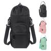 Water Bottle Carrier with Shoulder Strap Zippered Pocket Design Wear Resistant Flask Water Bottle Holder Sling Bag