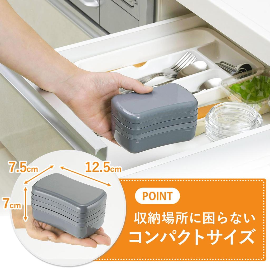 Набор шинковок Shimomura Kihan в посудомоечной машине Острый рез Легкий Легкий в держателе и Мини-овощерезка для одного 46900 Карманный 3 предмета [Сделано в Японии]