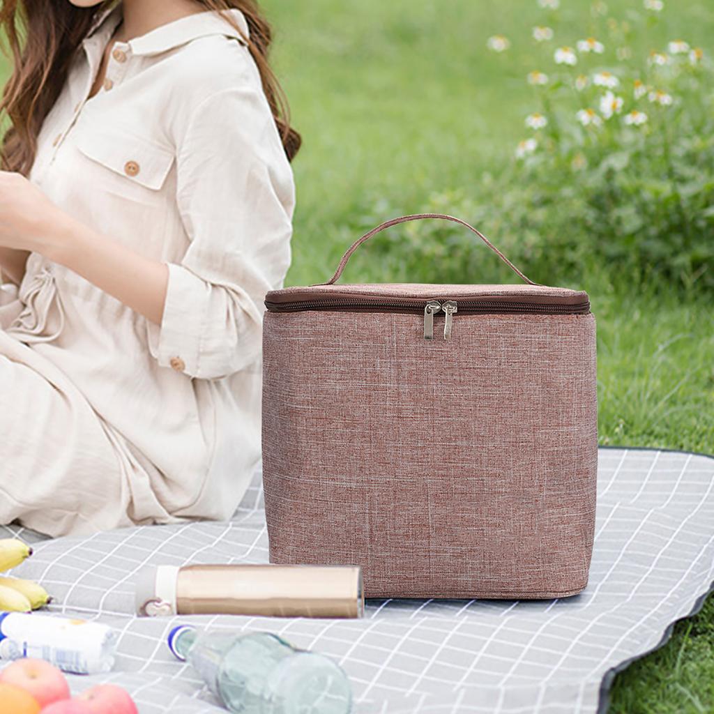 Портативная термосумка для ланча большой вместимости из ткани Оксфорд, водонепроницаемый контейнер для ланча для хранения