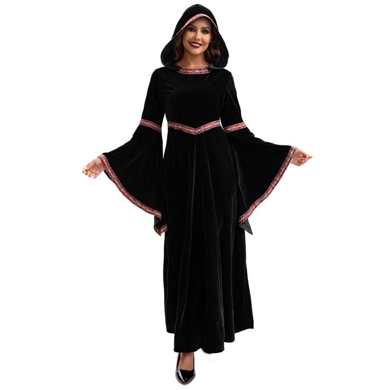 Halloween Family Matching Vampire Costumes Adult Medieval Gothic Dress Kids Party Stage Performance Red