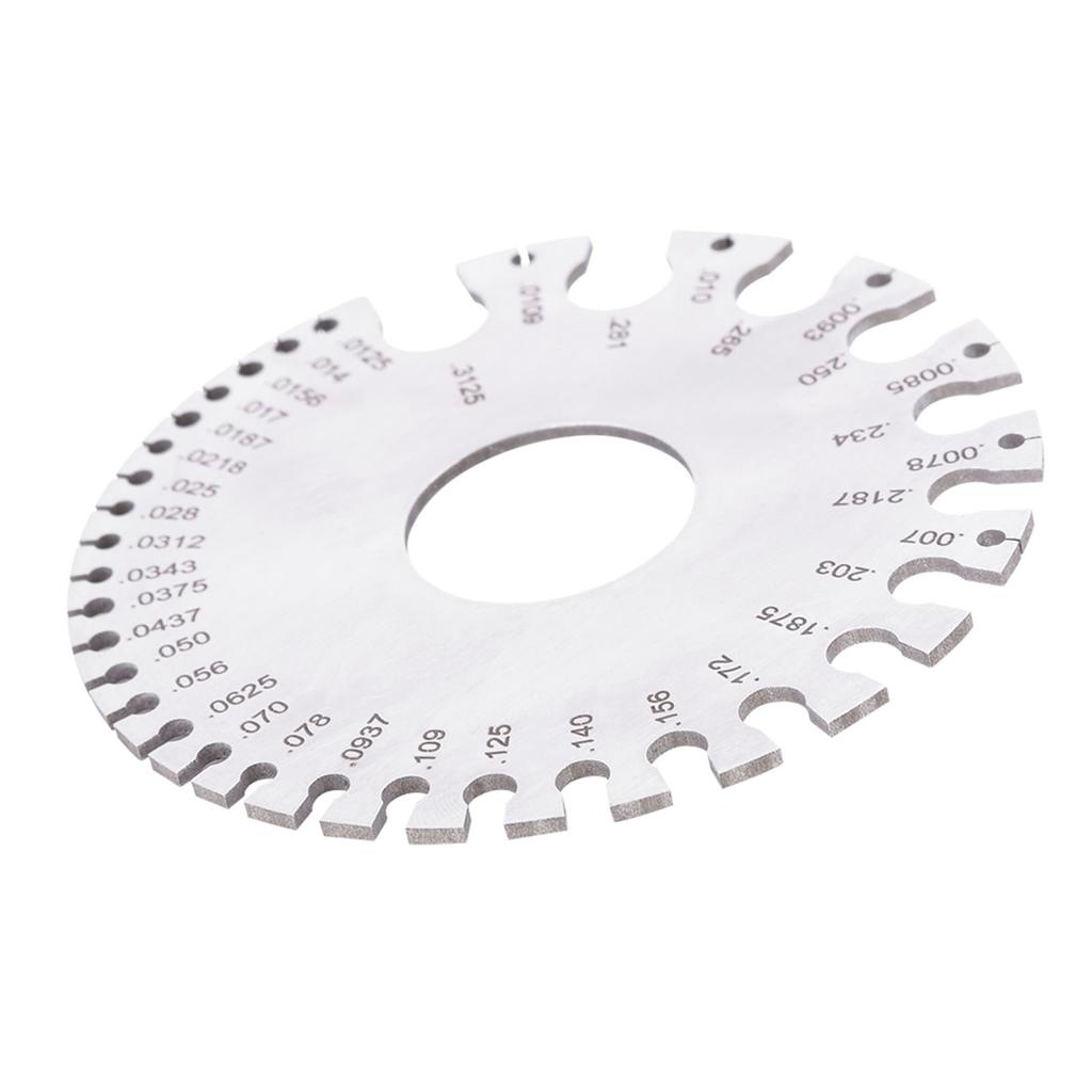 Stainless Steel 2 Sides Round Wire Thickness Measurer Tester Ruler Gauge Diameter Tool